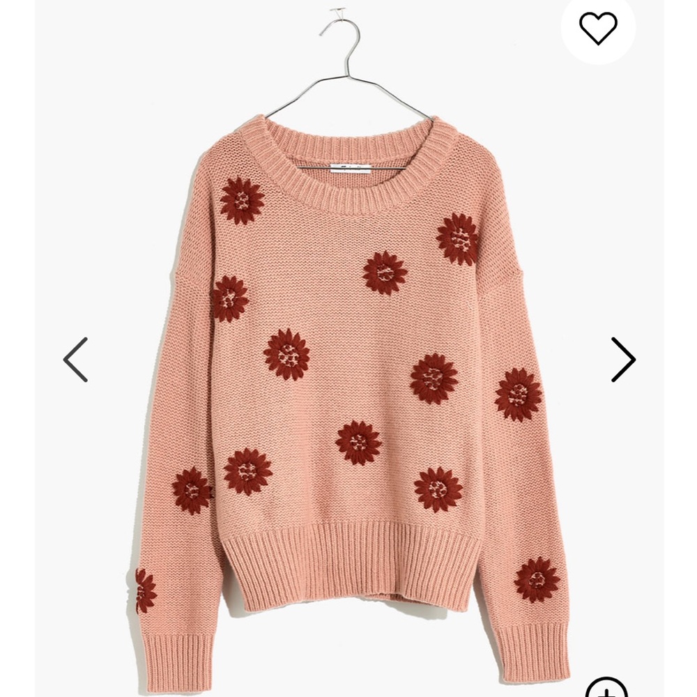 NWT Madewell Flower Embroidered Sweater